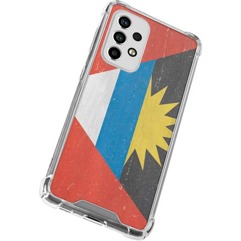 Antigua and Barbuda Flag Distressed Galaxy A53 5G Clear Case